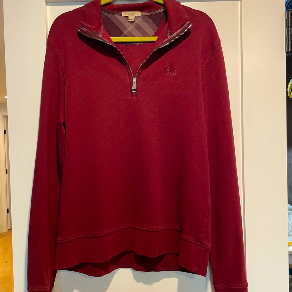 TWO Burberry quarter zip pullovers
